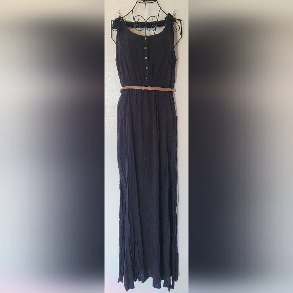 Forever 21 Basic Black Dress with side slits